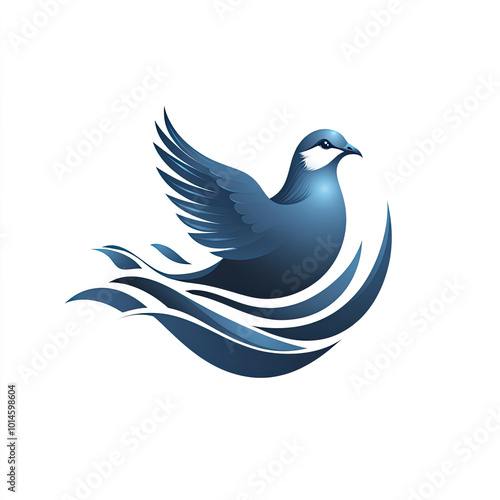 Beautiful Pigeon Logo, Grey Bird Design for Your Corporate and Business Graphic Resource or Creative Project, Ai Generative