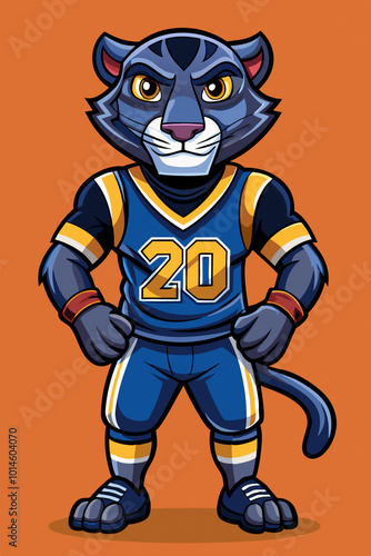 Dynamic Panther Mascot in Sports Gear – Vector Logo for Sports Marketing and Fitness Campaigns