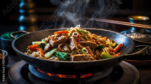 Pork Chop Suey Stir Fry with Mixed Vegetables in Savoury Sauce