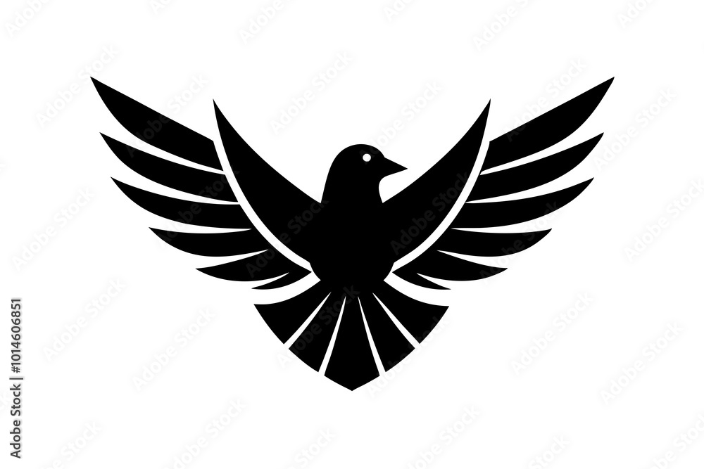 Obraz premium Birds. A flock of flying blue birds. hand drawing. Vector illustration.