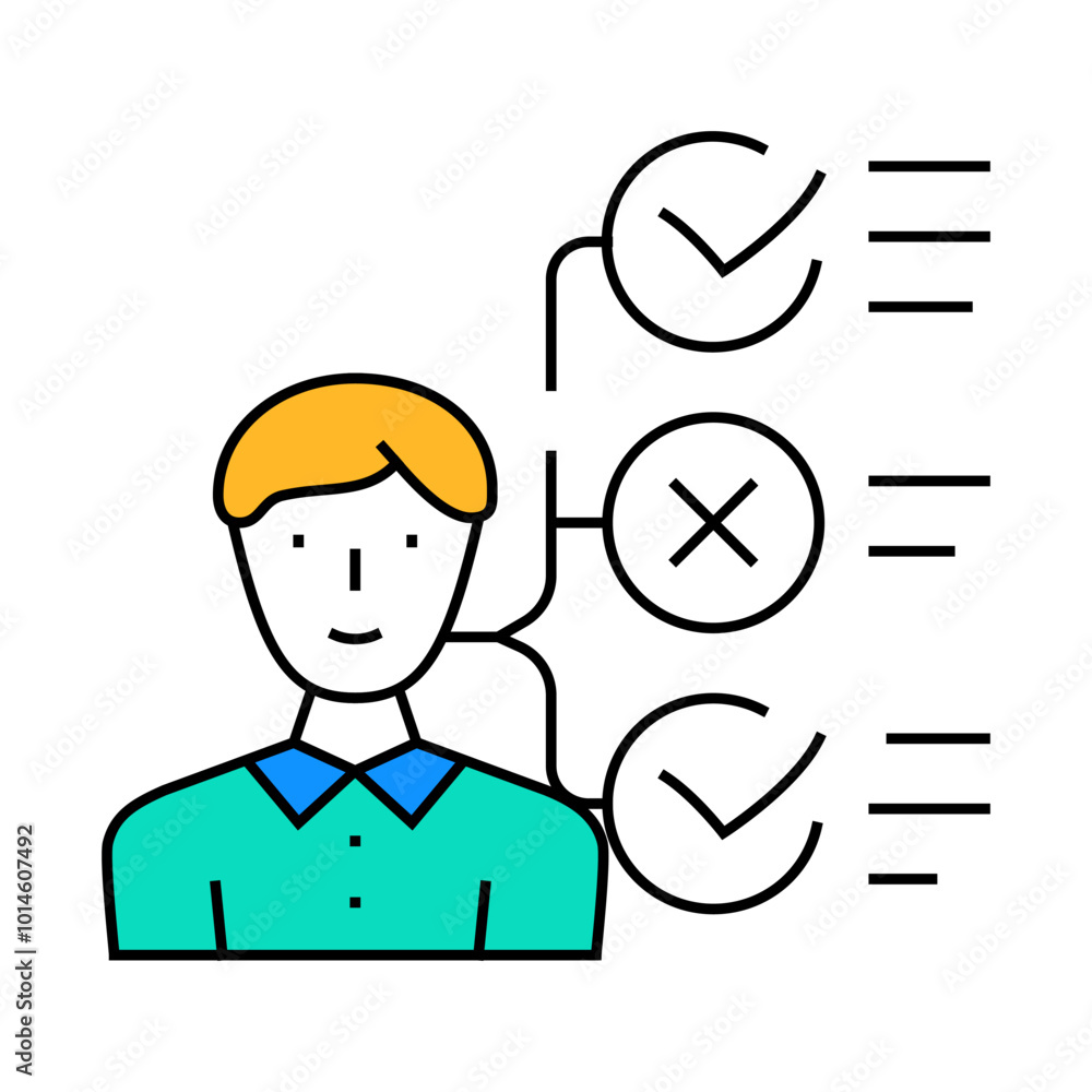 choice of qualities line icon vector. choice of qualities sign. isolated symbol illustration choice of qualities line icon vector. choice of qualities sign. isolated symbol illustration
