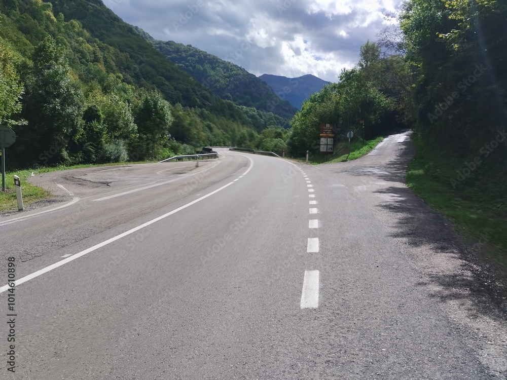 Naklejka premium pyrenees nature landscape from the road