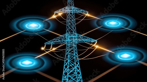 Electric Power Transmission and Connectivity Concept photo