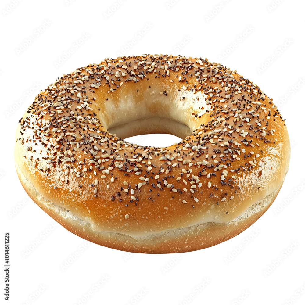Sesame bagel, white isolate background Sesame bagel, white isolate background
