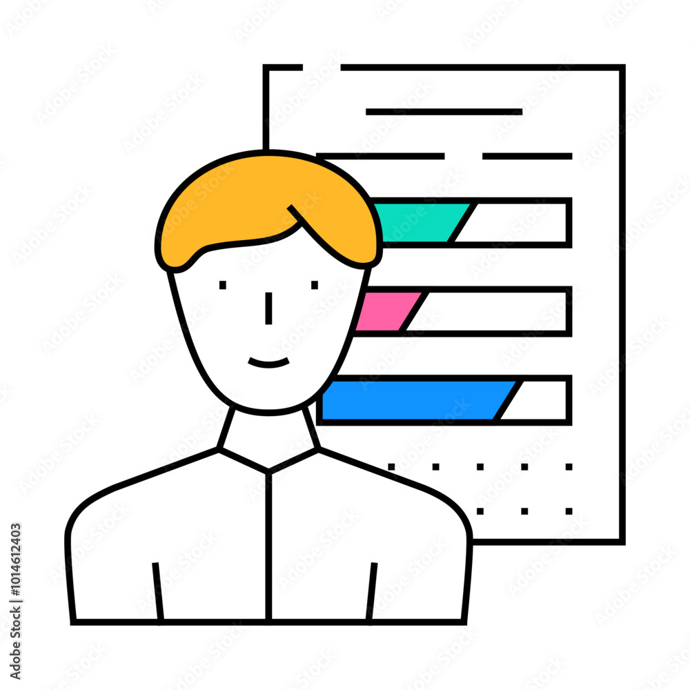 skill employee line icon vector. skill employee sign. isolated symbol illustration