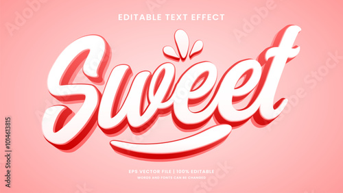 Sweet pink 3d editable text effect