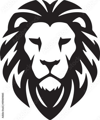 Minimalist icon logo style lion head silhouette
