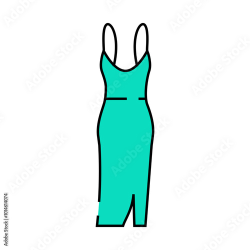evening party dress line icon vector. evening party dress sign. isolated symbol illustration
