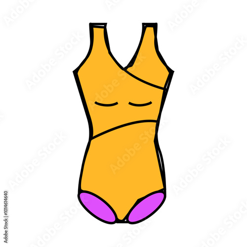 beachwear one-piece line icon vector. beachwear one-piece sign. isolated symbol illustration