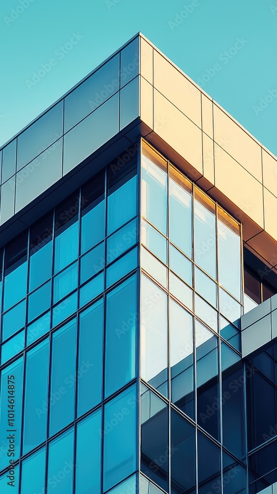 Modern architectural detail showcasing glass and metal elements against a clear blue sky, reflecting contemporary design principles. Modern architectural detail showcasing glass and metal elements against a clear blue sky, reflecting contemporary design principles.