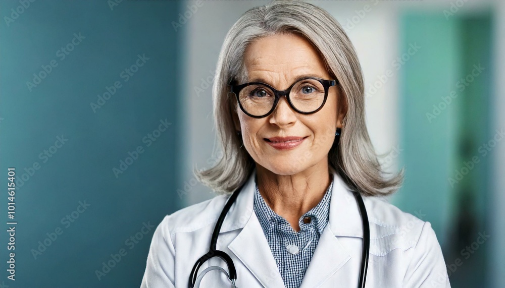 Portrait of mature doctor with eyeglasses Portrait of mature doctor with eyeglasses