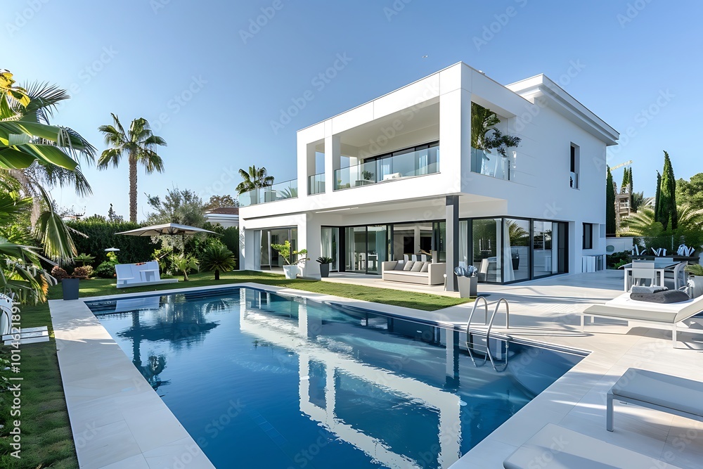 Fototapeta premium Luxury house with swimming pool
