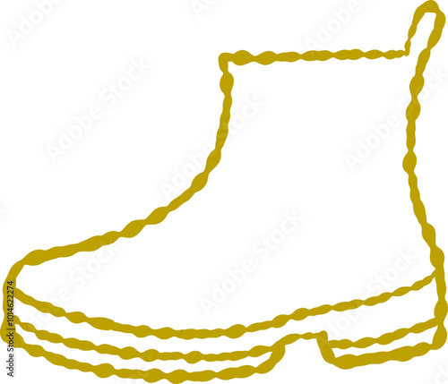 Hand Drawn Doodle Boot Autumn Illustration