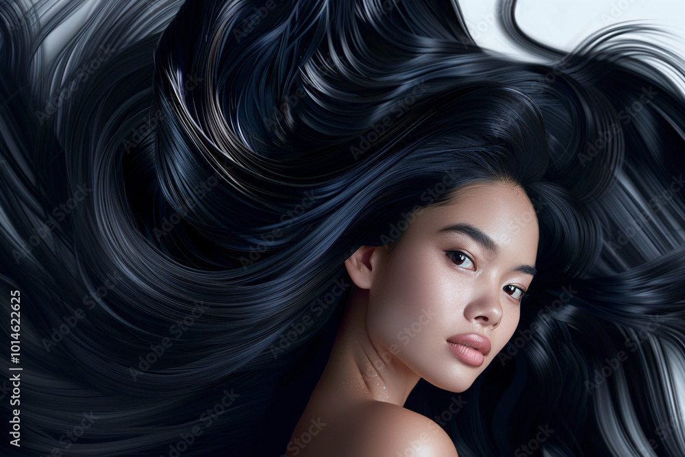 Stunning Portrait of a Woman with Flowing Hair. Stunning Portrait of a Woman with Flowing Hair.