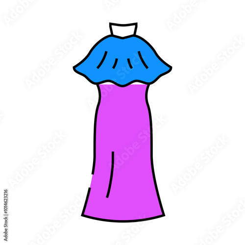 dresses evening gowns garment line icon vector. dresses evening gowns garment sign. isolated symbol illustration