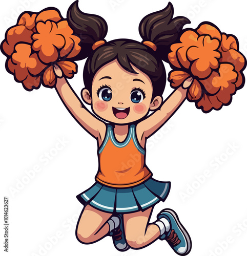 Cheerful Cheerleader Illustration