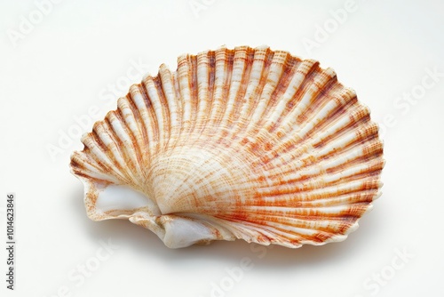 Raw scallop on white background - generative ai