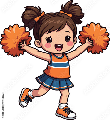 Cheerful Cheerleader Illustration