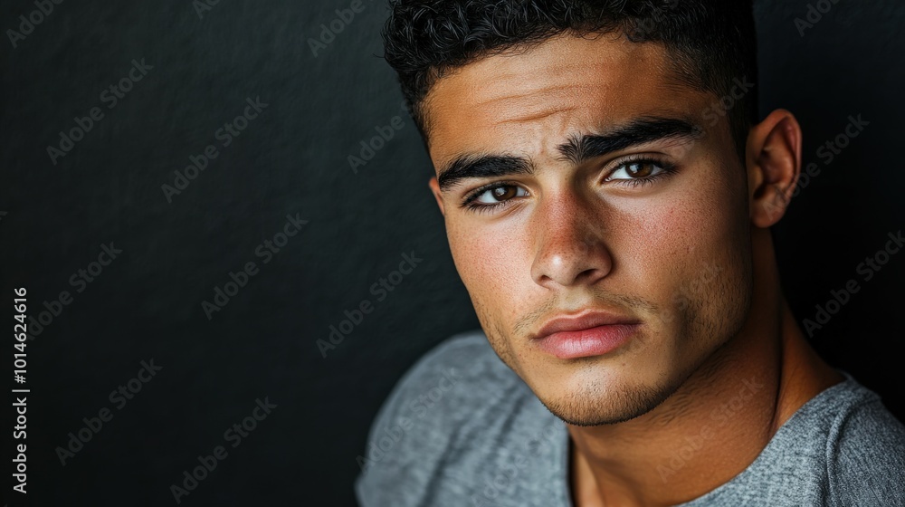 Obraz premium Portrait of an athletic man posing confidently indoors during daylight