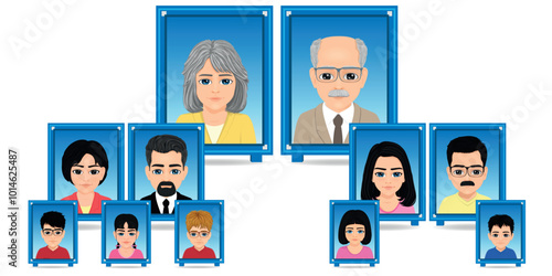 photo table expressing family tree