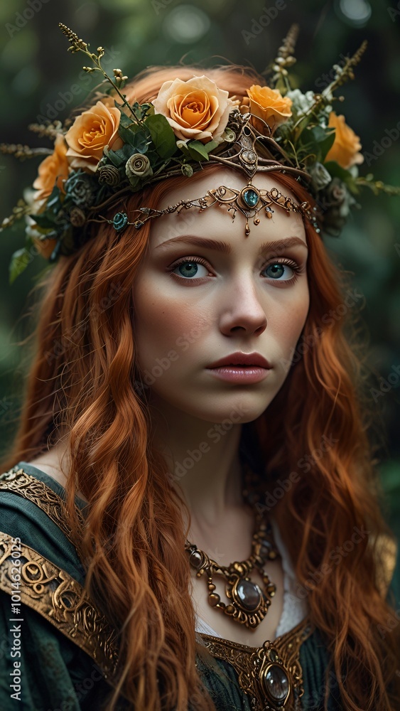 Beautiful Woman in a Flower Crown Beautiful Woman in a Flower Crown