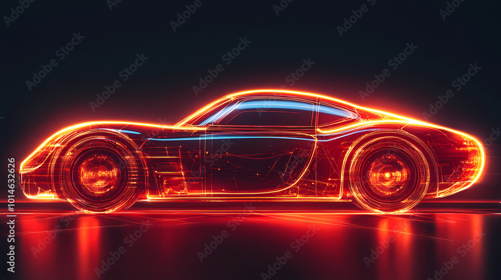 red car vector neon art red car vector neon art