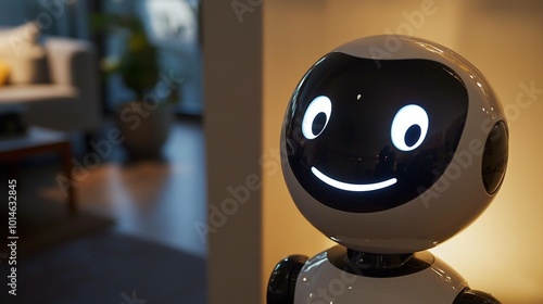 A friendly robot face UHD wallpaper