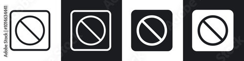 Blocked icons set. filled and line illustration