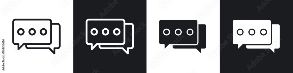 Chat icons set. filled and line illustration Chat icons set. filled and line illustration