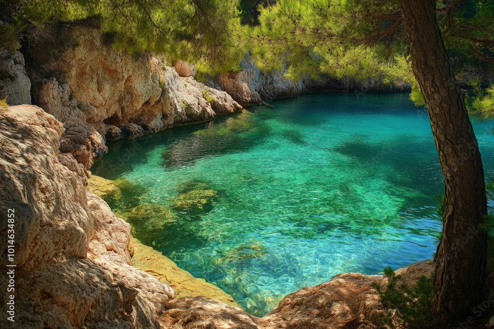 Wonderful cove photographed with great colors - generative ai Wonderful cove photographed with great colors - generative ai