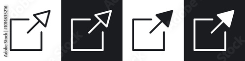 External link icons set. filled and line illustration