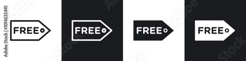 Free tag icons set. filled and line illustration