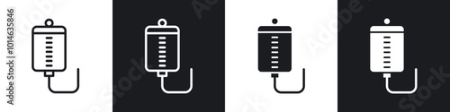 IV Bag icons set. filled and line illustration
