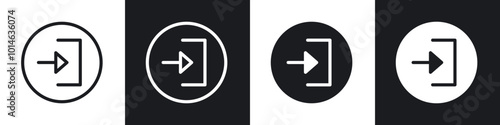 Log in icons set. filled and line illustration