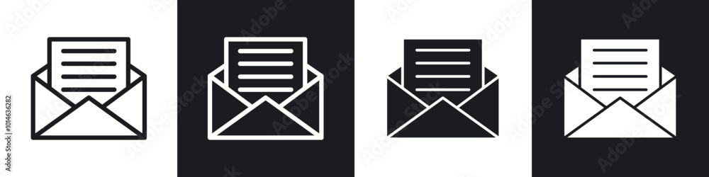 Newsletter icons set. filled and line illustration Newsletter icons set. filled and line illustration