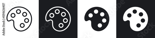 Palette icons set. filled and line illustration