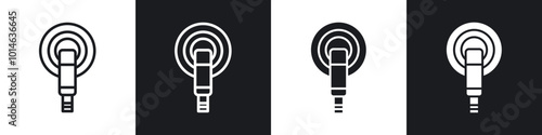 Polisher icons set. filled and line illustration