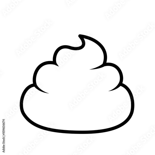 Silhouette of poop. Black and white poop. Coloring page. Vector