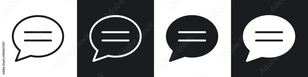 Speech bubble icons set. filled and line illustration Speech bubble icons set. filled and line illustration