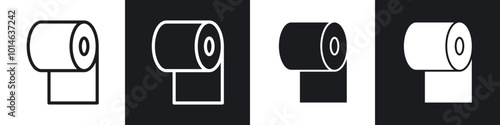 Toilet Paper icons set. filled and line illustration