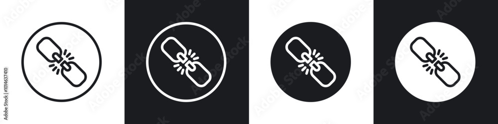 Weakness icons set. filled and line illustration Weakness icons set. filled and line illustration