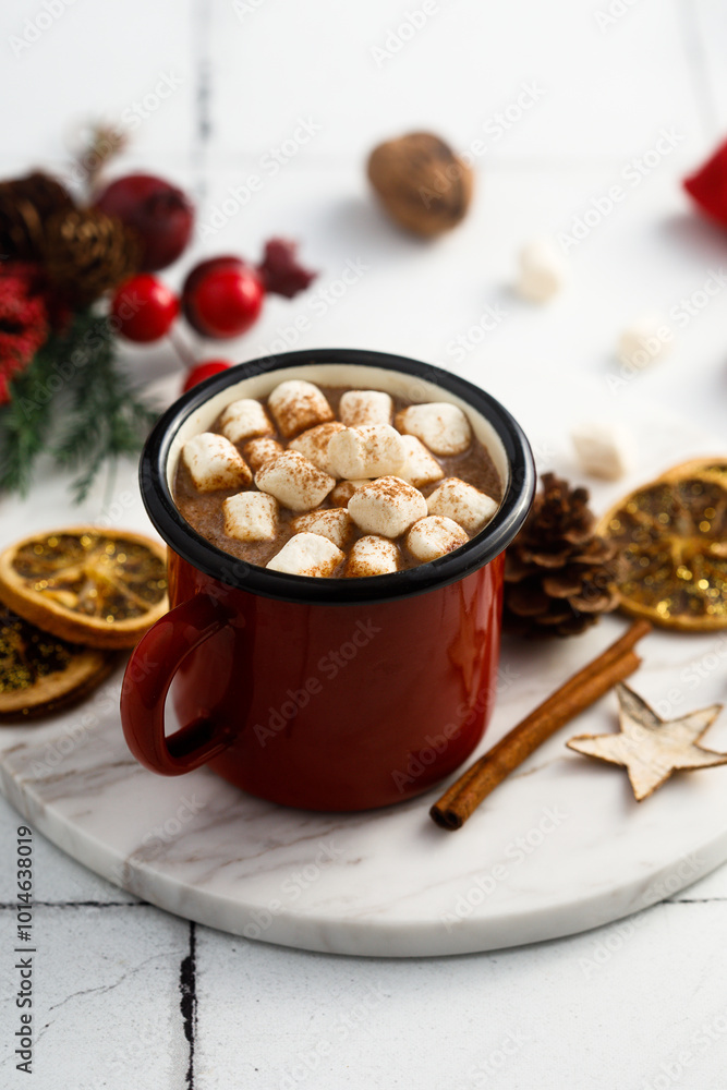 Homemade hot chocolate with marshmallow Homemade hot chocolate with marshmallow
