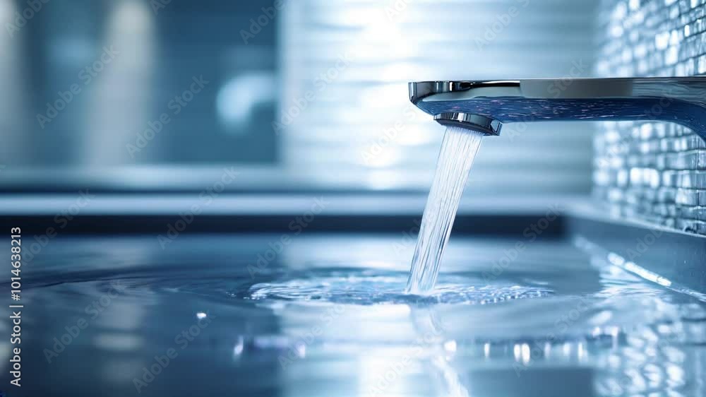 water flows gracefully from a bathroom faucet in this soothing video water flows gracefully from a bathroom faucet in this soothing video