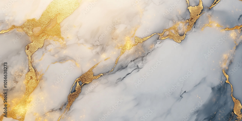 Obraz premium Luxurious white and gold marble background