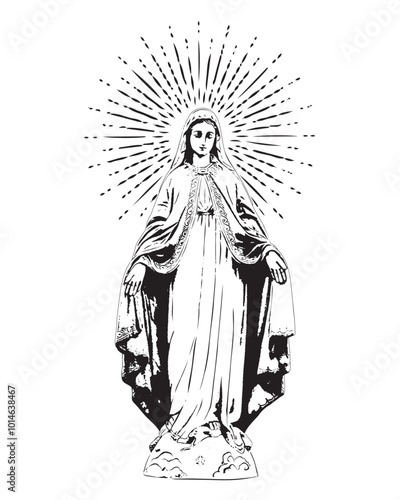 Our Lady of grace vector Blessed Virgin Mary Catholic religious vector