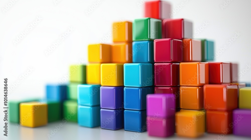 Fototapeta premium Colorful Blocks in Creative Business Concept Display