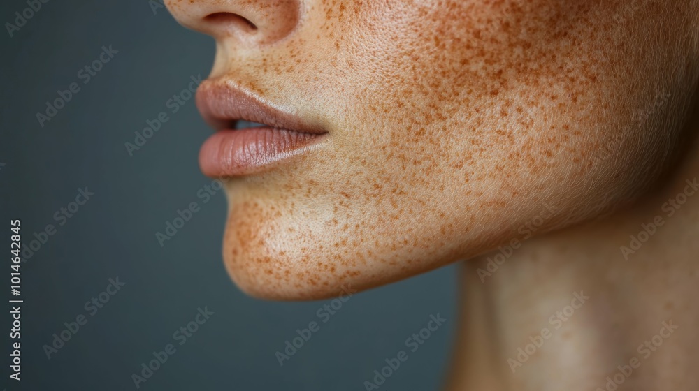 Side profile view of a person's neck, revealing the unsightly raised and discolored mole indicative of skin cancer Side profile view of a person's neck, revealing the unsightly raised and discolored mole indicative of skin cancer
