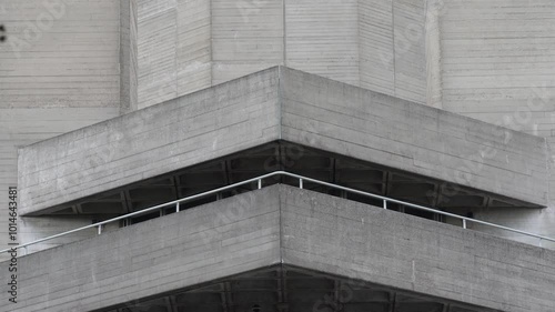 Royal National Theatre Building Raw Concrete Facade, Brutalist Architecture, River Thames, South Bank Area, Upper Ground, Central London, England, United Kingdom, Britain