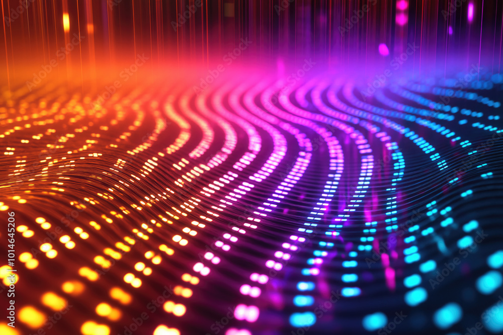 visualized stream of data, abstract background with glowing lights visualized stream of data, abstract background with glowing lights