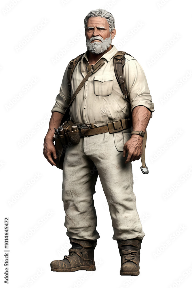 Paleontologist , 3D illustration on transparent background Paleontologist , 3D illustration on transparent background
